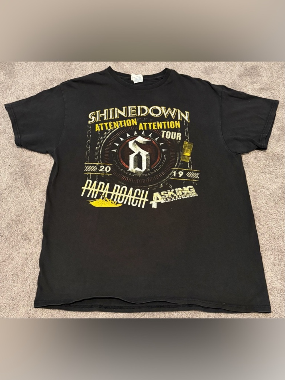 Shinedown Attention Attention Tour 2019 Papa Roach Asking Alexandria Mens Size L